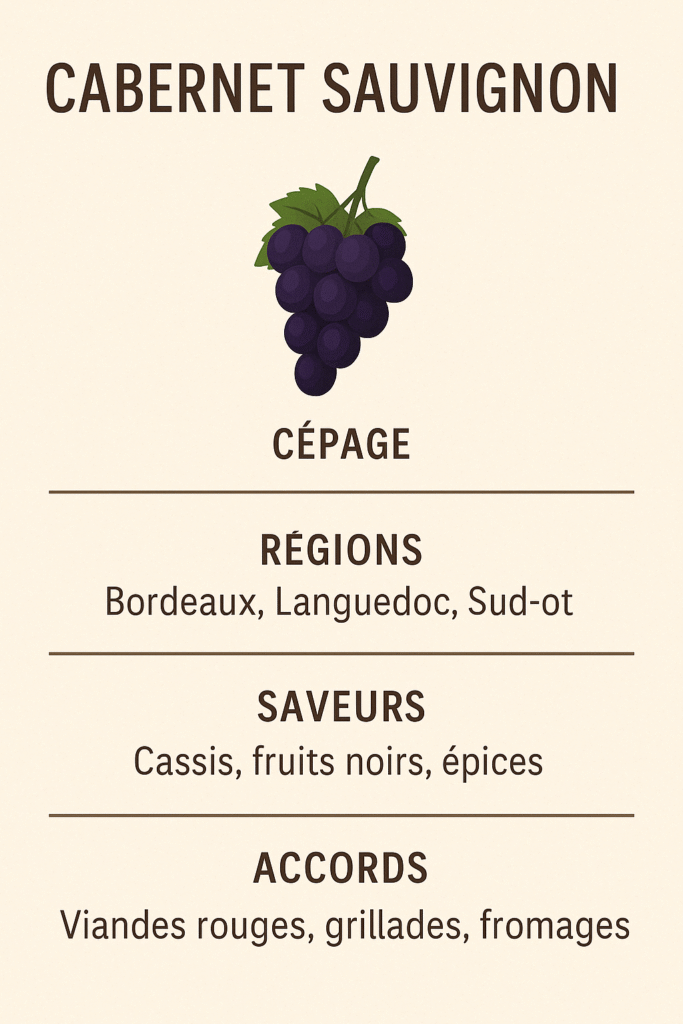 infographie sur les caractéristiques du cabernet sauvignon